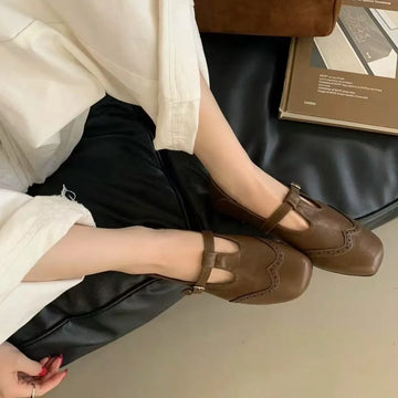 Xajzpa New Style Fashion Women's Flat Loafers Shoes Casual Sneakers Shallow Mary Jane Shoes Sandals Walking Leather Zapatos De Mujer